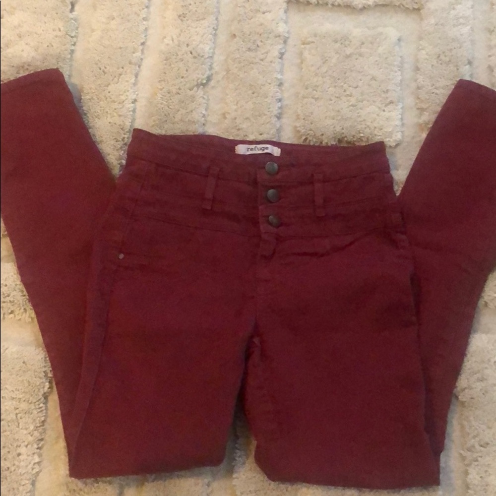 Hi-Waisted Dark Red Jeans